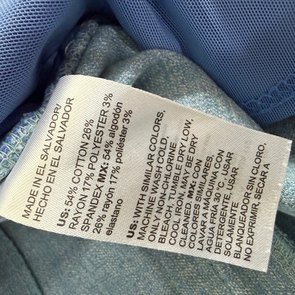 Chico's Light Blue Heathered Pull On Capri Pants Size 3 US 16 Cotton Blend - Picture 5 of 11